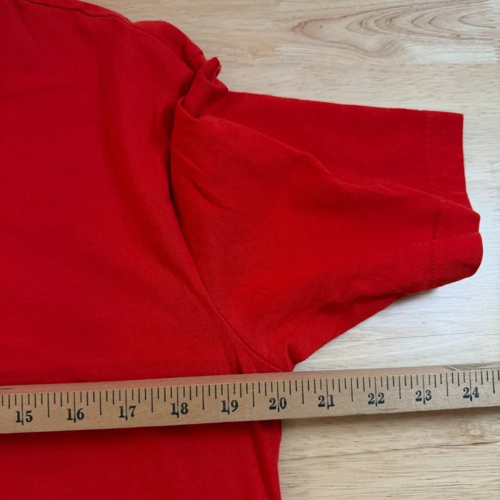 Adidas Originals 3D Trefoil T-Shirt Men's Red Embroidered Short Sleeve - Small